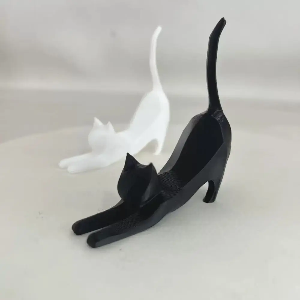 Mini Kitten Ring Storage Rack Exquisite 3D Printed Resin Cat Sculpture Minimalist Style Jewelry Storage Cat Sculpture Ornament