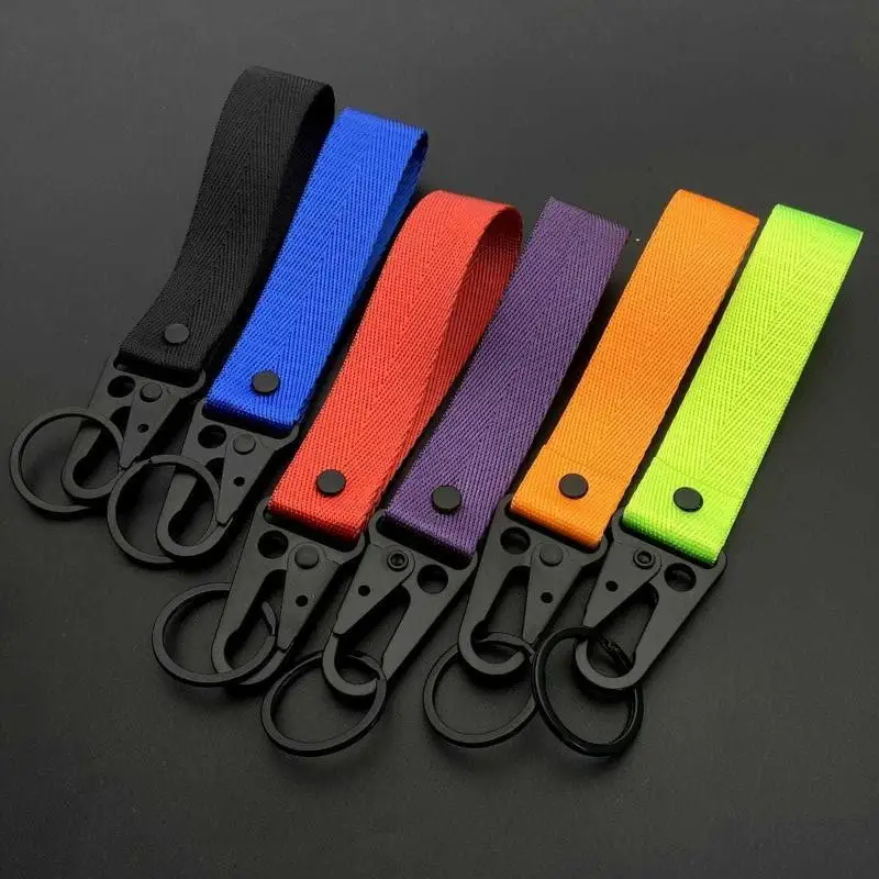 Schlüsselanhänger aus Nylon-Gurtband, robuste Handgelenkschlaufe, bunter universeller Schlüsselhalter für Auto, Handy, Ausweis. – Detail 3