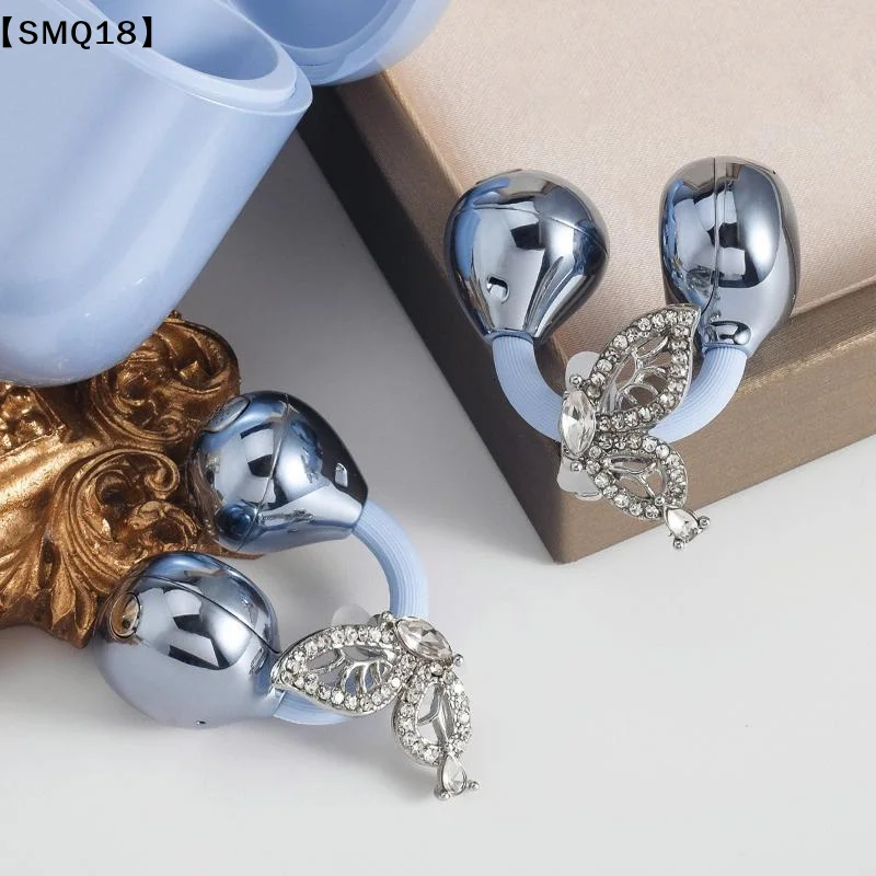 Butterfly Rhinestone Headset Clip 1 Pair, Detachable DIY Earphone Decor
