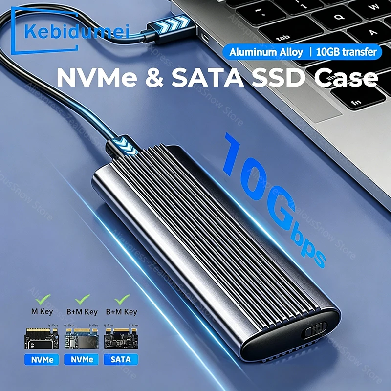 

Корпус для M.2 SSD NVMe SATA, алюминиевый, с поддержкой двух протоколов, 10 Гбит/с USB3.1, PCI-E, для твердотельных накопителей, без инструментов, для ноутбуков и компьютеров