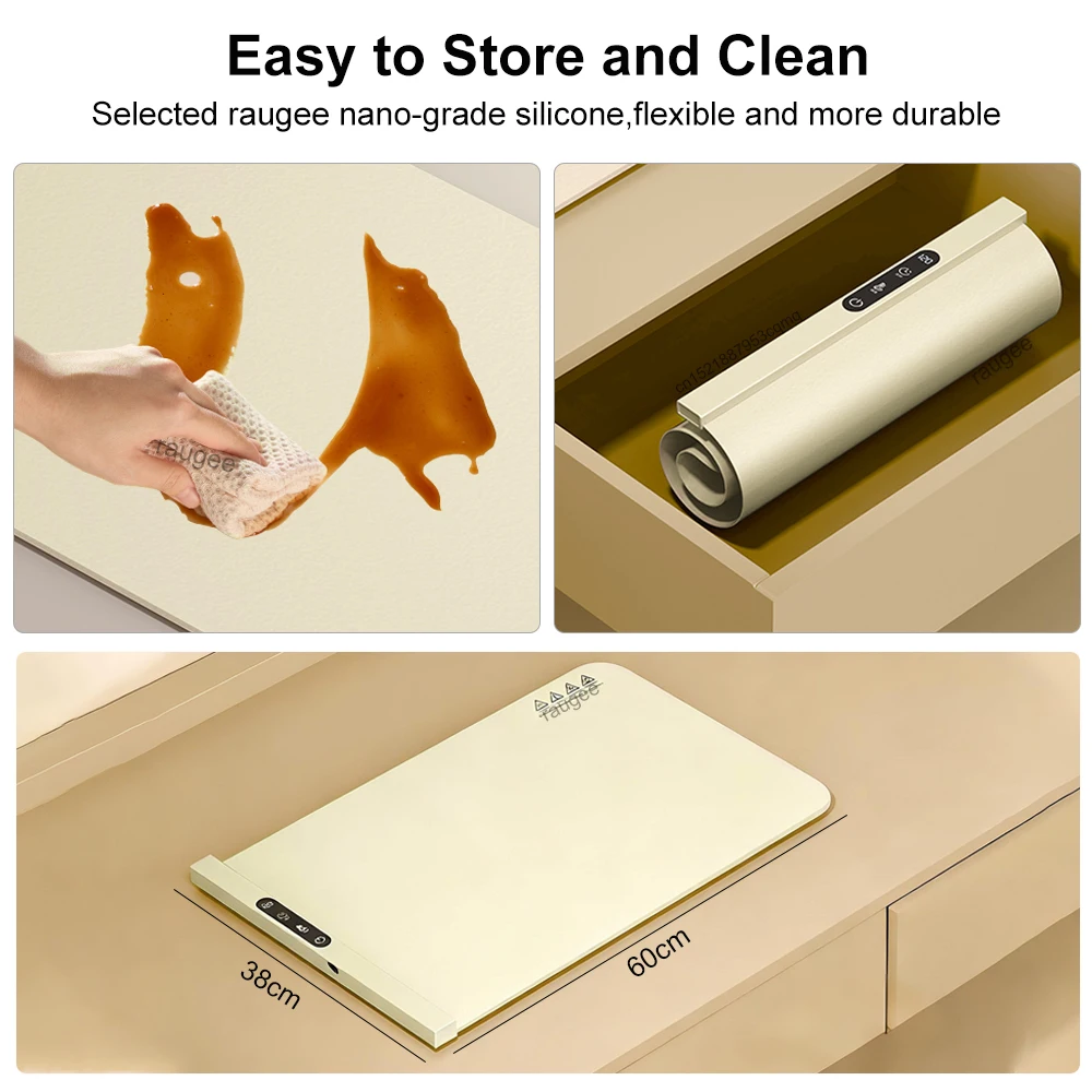 جهاز تسخين الطعام الكهربائية الغذاء الاحترار لوحة طوي جهاز تسخين الطعام حصيرة التدفئة السريعة الكهربائية الاحترار صينية 6 إعداد درجة الحرارة جهاز تسخين الطعام #6