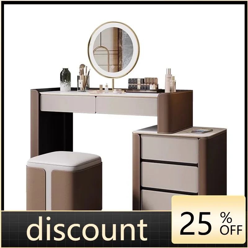 LMM solid wood dresser small apartment rock slab makeup table chest integrated bedroom makeup table