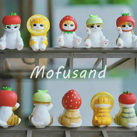 Mofusand Shark Cat Blind Box Series Toy Creativo Desktop Cartoon Ornament Doll Collezionismo Decorazione della casa Scatola misteriosa Regalo divertente