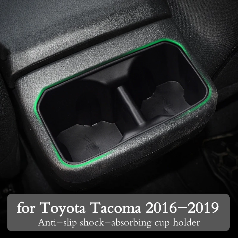 

For Toyota Tacoma 2016 - 2019 Car PVC Padding Water Cup Holder Storage Box Anti-slip Pad Fixed Beverage Holder Auto Accessories