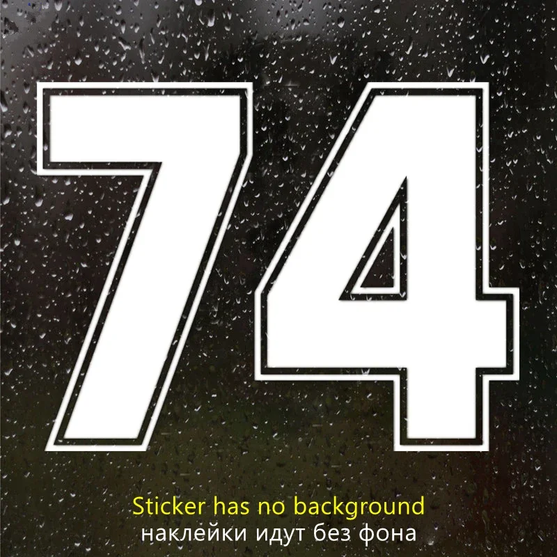 Car Sticker Number 74 Waterproof Vinyl Decal Car Decal on Rear Window of Motorcycle Truck Bumper,15cm*12cm