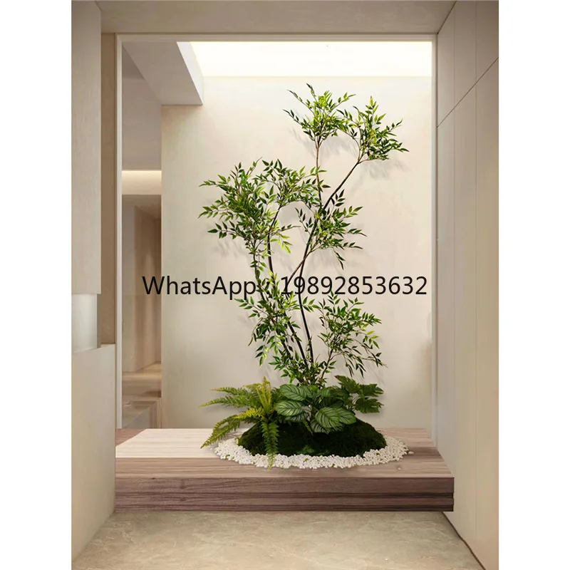 LYY Green Plant Landscaping Combination for Entryway Balcony Entrance Staircase Corner Plant Display Window Artificial Green