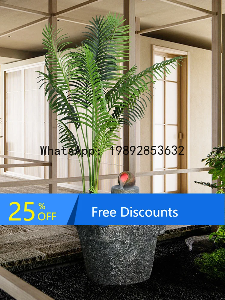 Chinese Style Water Flowing Ornaments Living Room Decoration Floor Ornaments Idyllic Landscape Simulation Green Plants