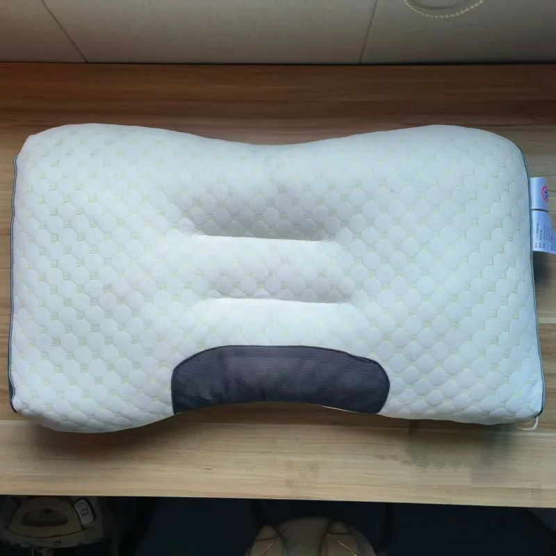1pc Ergonomic Knitted Cover Sleeping Low Pillow Soft Comfortable Washable Neck Support Pillow Core Cushion Adult Holiday Gift