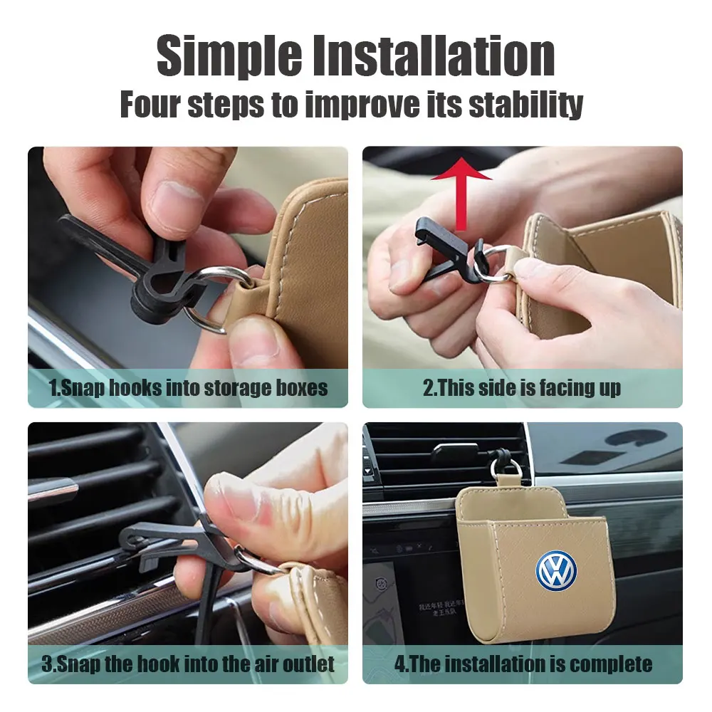 Car Storage Bag Dashboard Tidy Hanging Organizer Box Sundries Bag For Volkswagen VW Golf Polo Tiguan Jetta Touran Passat Beetle