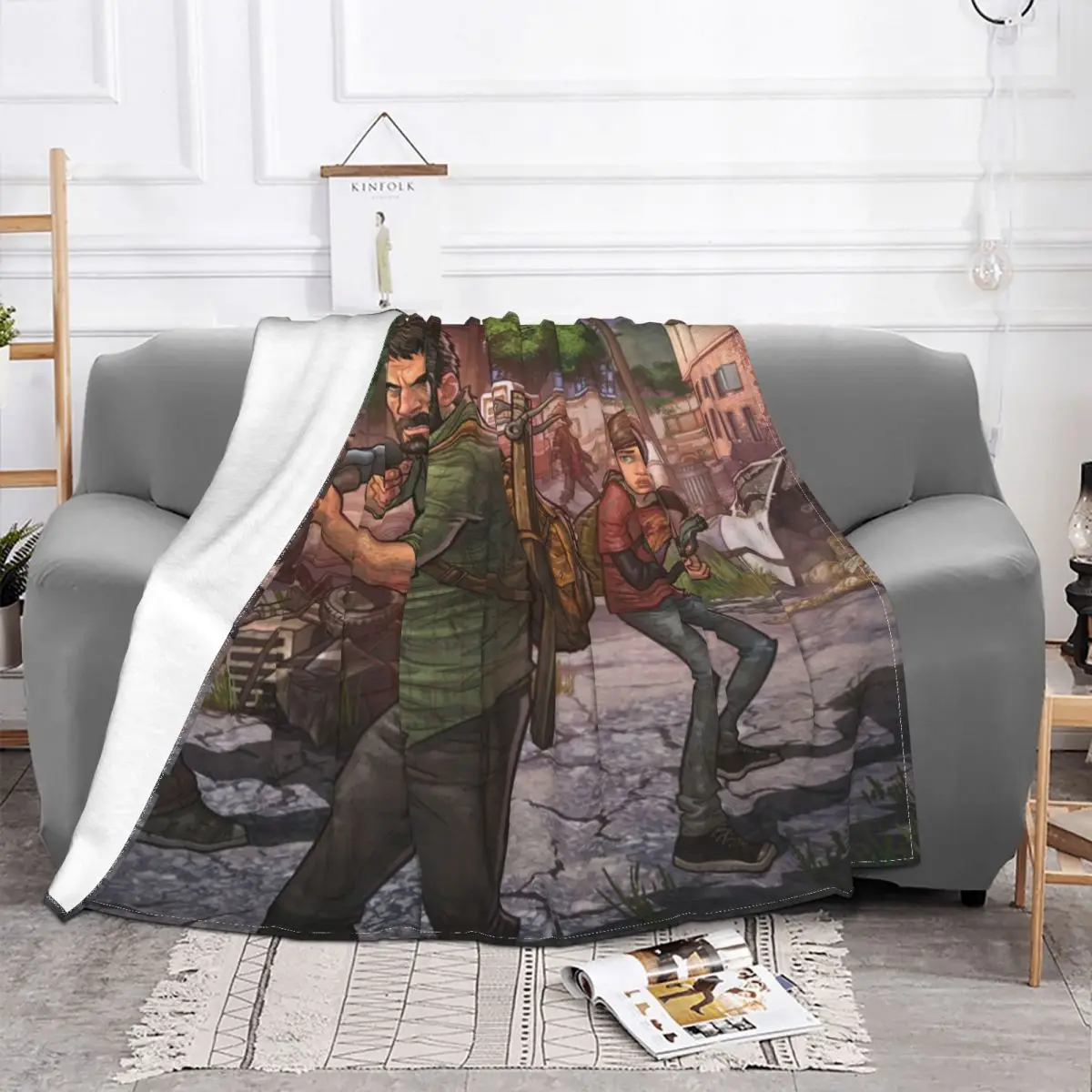 The Last Of Us Horror Game Knitted Blankets Flannel Joel Ellie Lightweight Thin Throw Blanket for Airplane Travel Bedroom Quilt