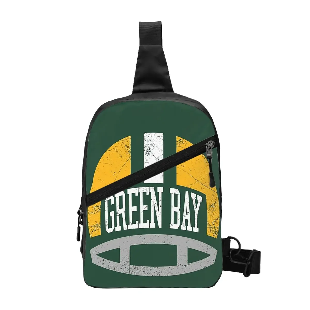 

Green Bay Retro Helmet - Green Chest Bag Men Sling Crossbody Backpack Chest Bag Traveling Hiking Daypack Shoulder Bag
