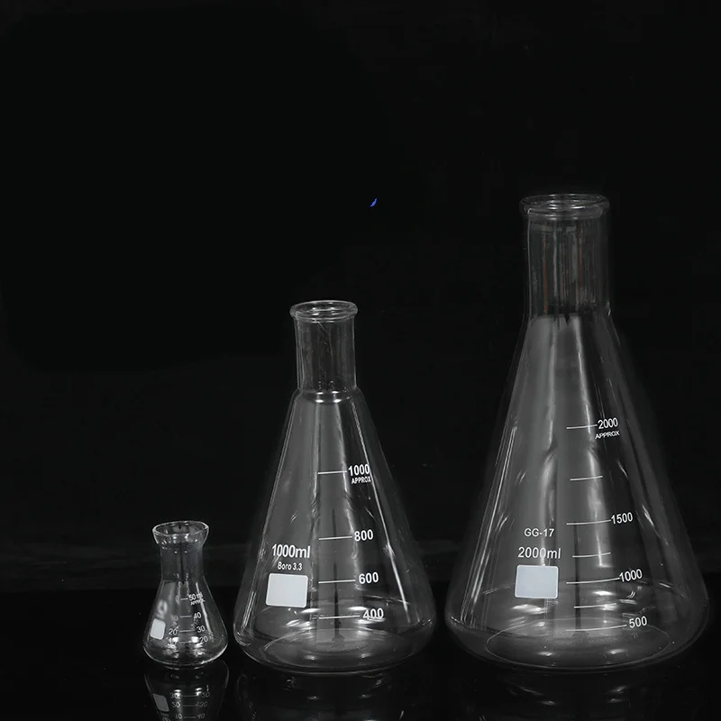 3000ml glass Erlenmeyer flask laboratory glass Erlenmeyer flask