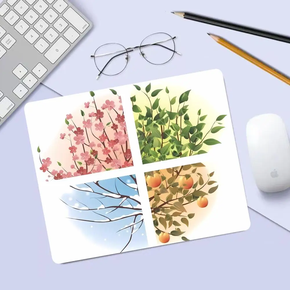 

Four Seasons Tree Mouse Pad For Small Size Gaming Mouse Pad Gamer Company Keyboard Mouse Mats Carpet Computer Desk Mats