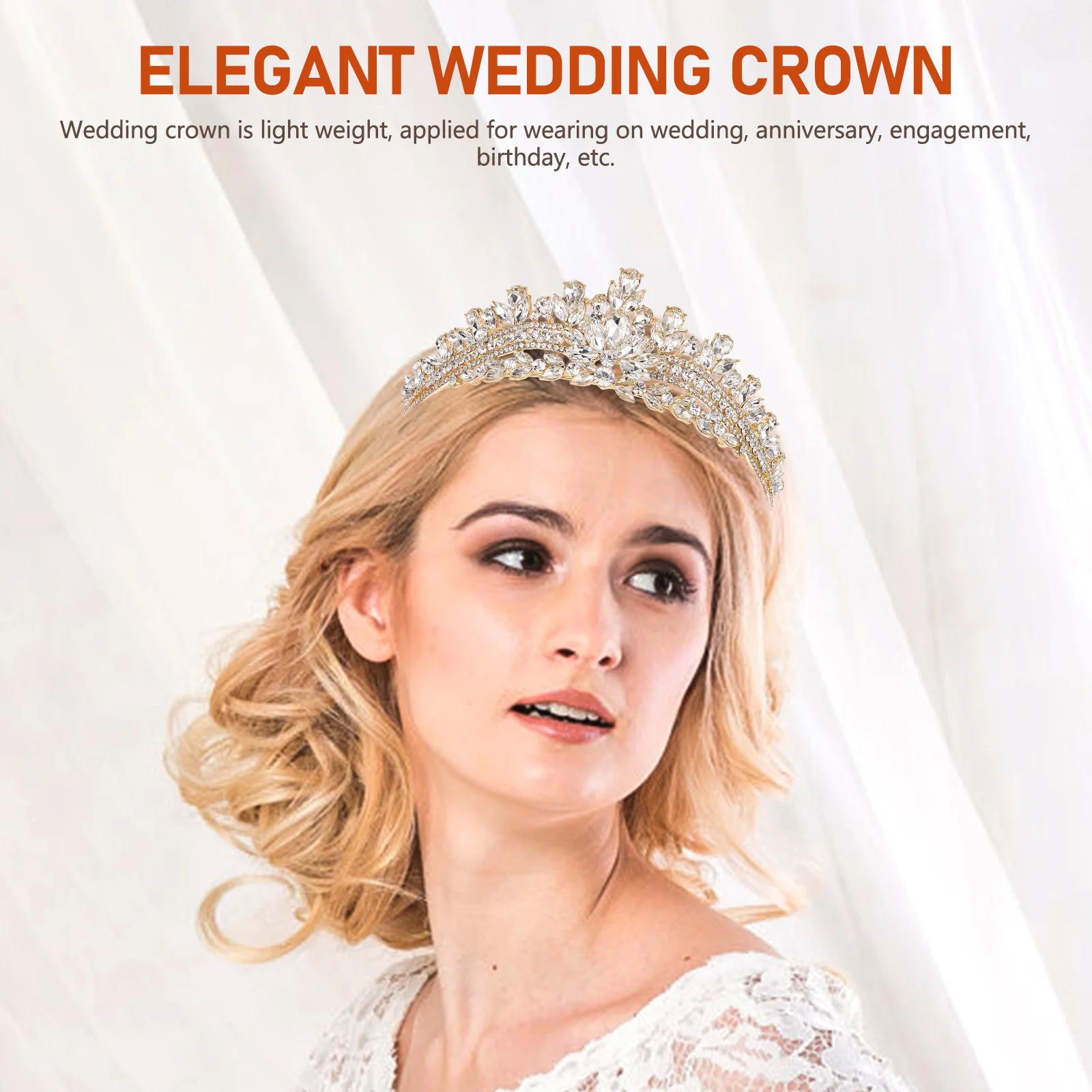 

Элегантная свадебная корона из сплава со стразами, свадебный головной убор, тиара для невесты, свадебный головной убор на день рождения и выпускной для свадьбы