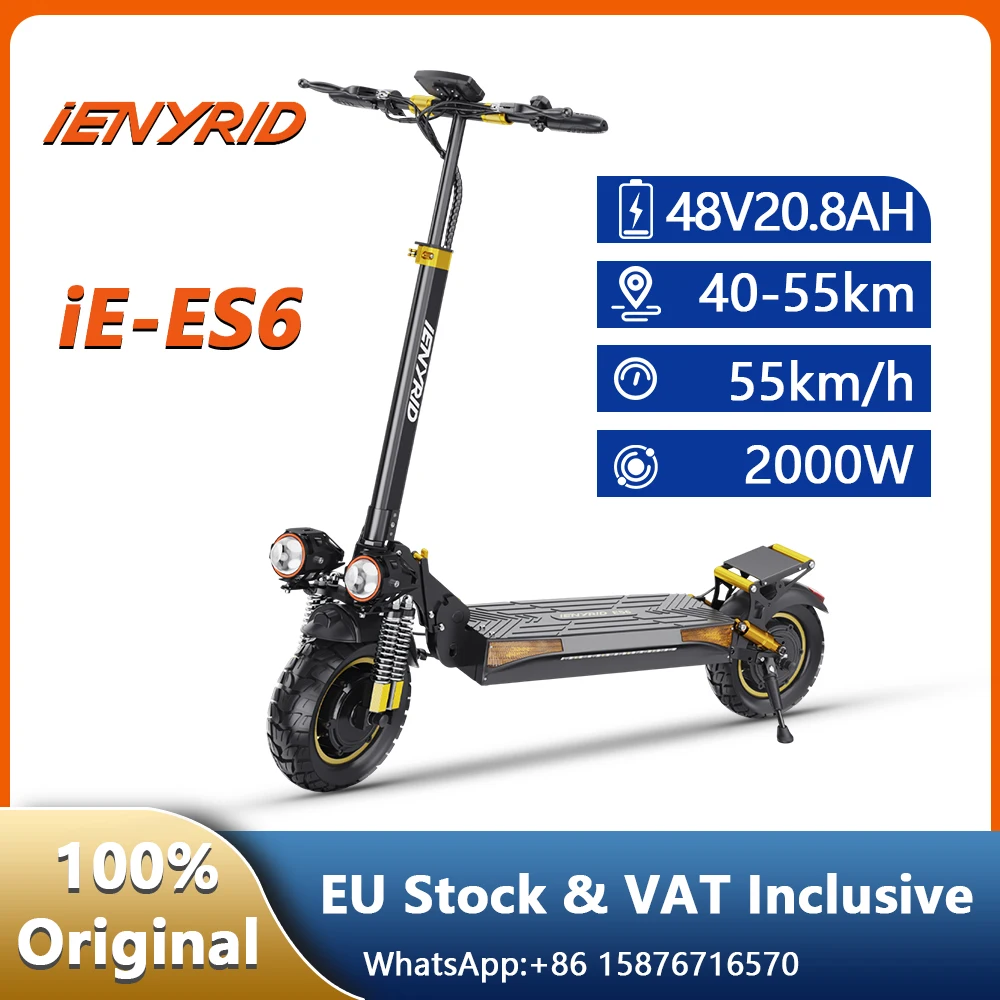 IE-ES6 escooter 2000W doppio motore 48 v20.8ah City Travel invece Scooter elettrico Aldult pneumatici fuoristrada da 10 pollici pieghevole E-Scooter