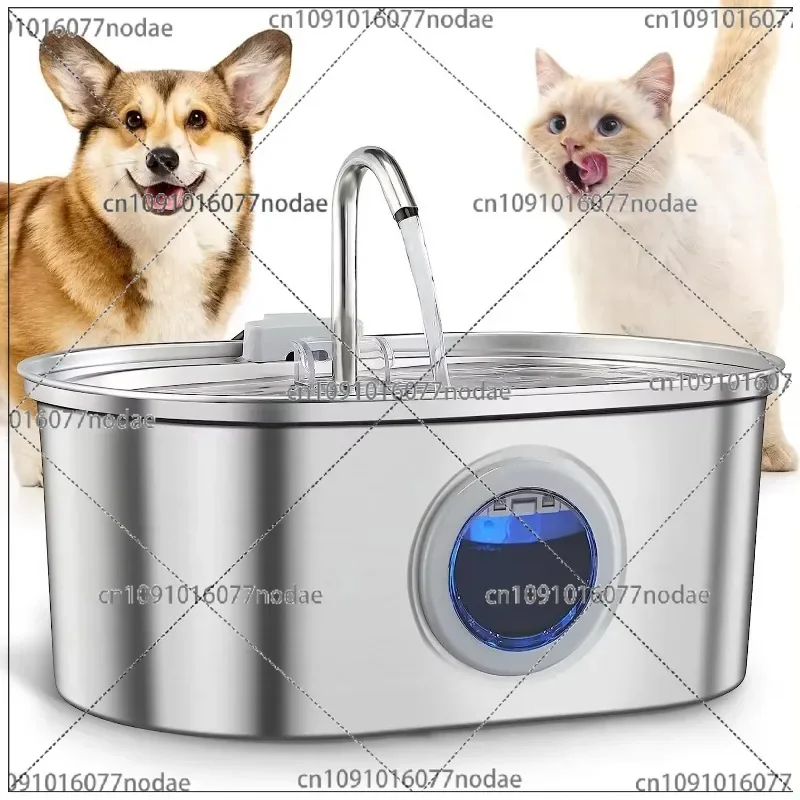 

3.2L New Runway Faucet Design Stainless Steel Automatic Pet Fountain Water Dispenser with O Window Pet Water Dispenser