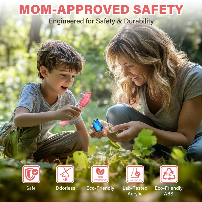 Прозрачный коллектор насекомых, нажимной тип, средство для просмотра насекомых с 6-кратным увеличительным стеклом, инструмент для исследования среды обитания насекомых