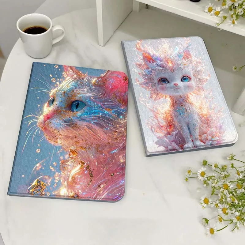 

Sparkling Colorful Cat Face Gift For Xiaoxin Lenovo Tab Pad K11 K10 M10 P11 3rd Plus Pro Legion Y700 Y900 Gen4 2 Tablet Case