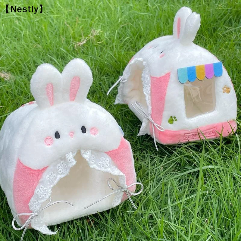 Plush Rabbit Doll Tent Dollhouse Mini Soft Fluffy Plush Tent Decor Micro Scene Layout Ornament Small Pet Soft Plush Nest〔Nest〕