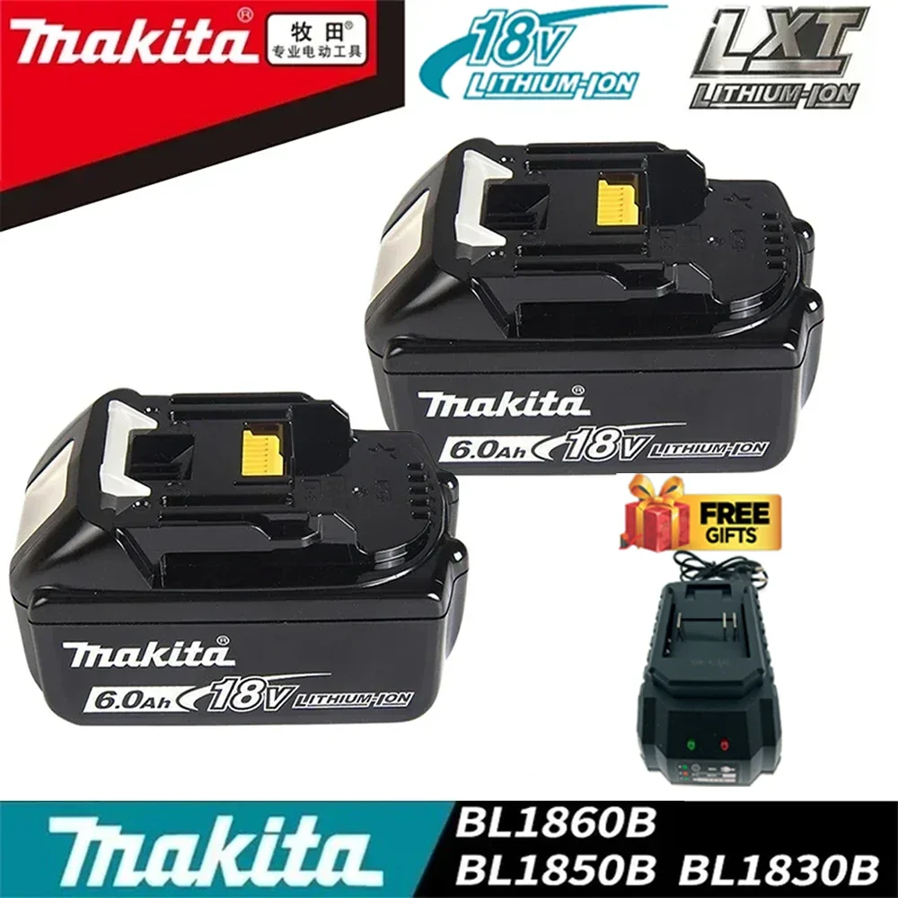 

100% Original Makita Lithium ion Rechargeable Battery 6.0Ah 6000mAh 18V BL1860 BL1830 BL1850 BL1860B Drill Replacement Batteries