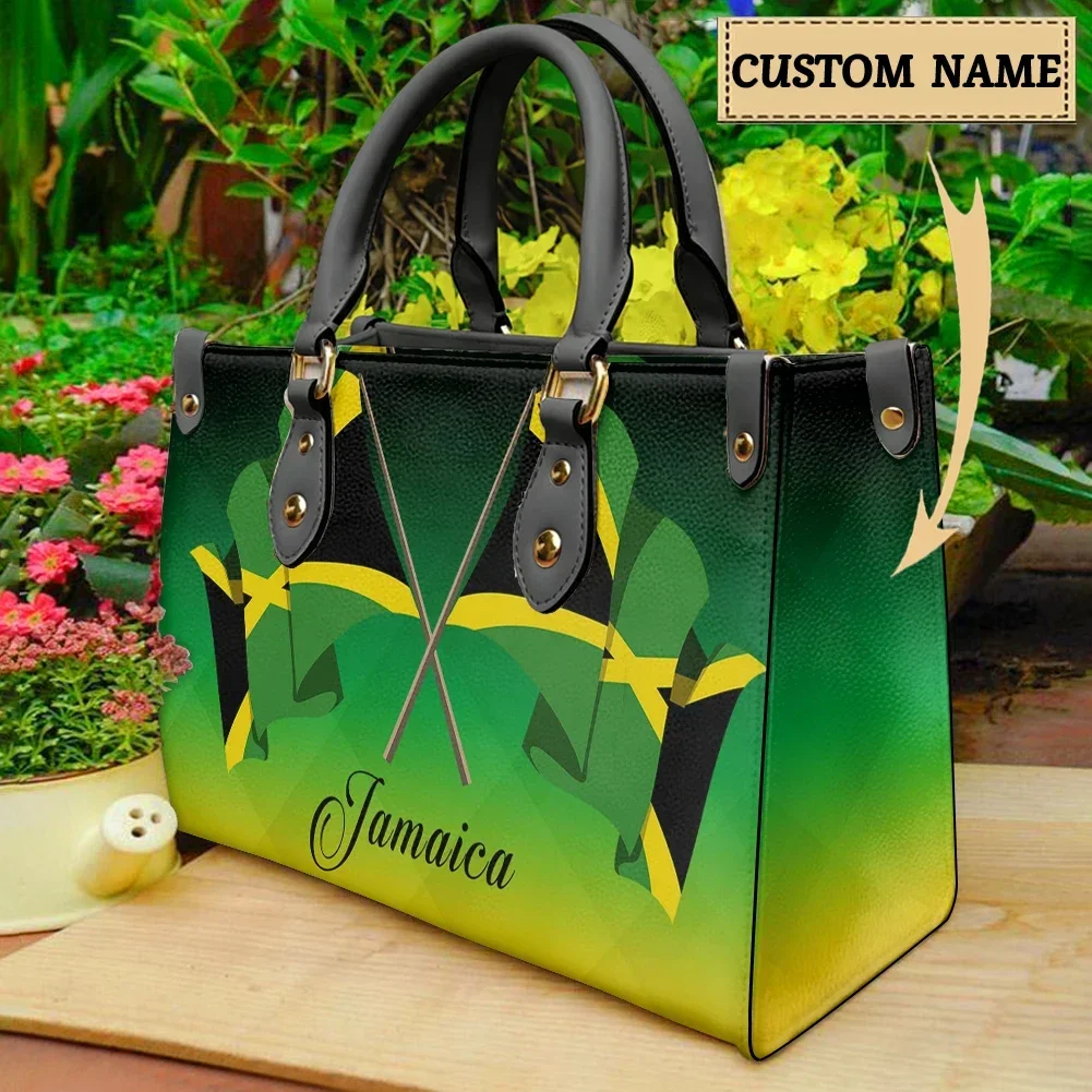 

Jamaica Flag Brand Designer Crossbody Bag For Ladies Girls Patriotic Pride Totes Premium Leather Shoulder Bag New Trendy Fashion