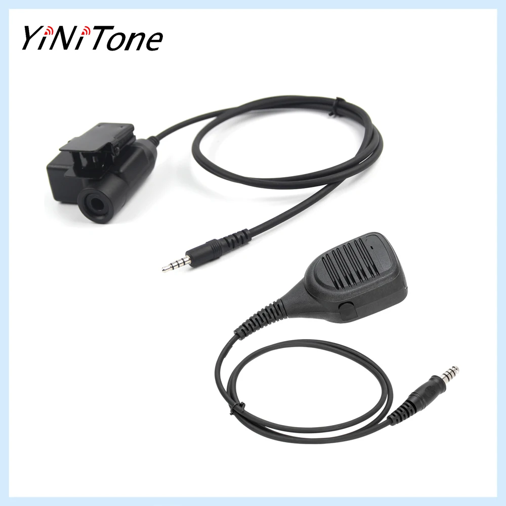 

Walkie Talkie CB Radio 7.1mm NATO Speaker Mic with U94 PTT Adapter For 3.5mm Jack iPhone Samsung HTC Cellphone