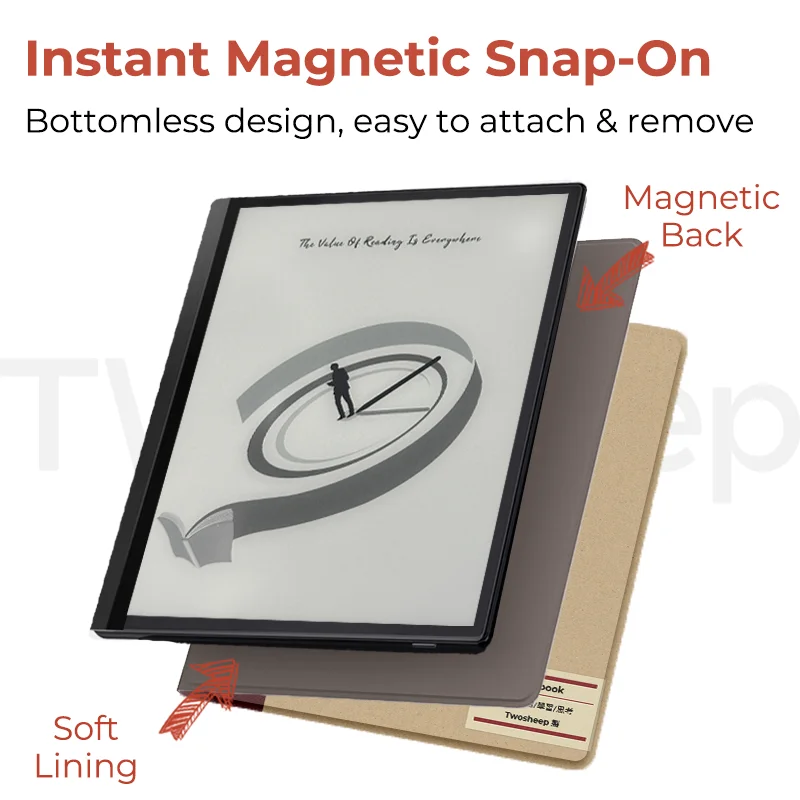 Custodia Twosheep per Boox Go 10.3 Boox NoteX3 Pro e Boox T10c Flip magnetica Auto Sleep Wake No Shell Design Notebook Design