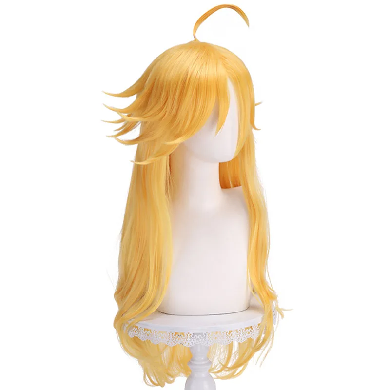 اللباس الداخلي الفوضى شعر مستعار تأثيري أنيمي اللباس الداخلي والتخزين مع Garterbelt الذهب طويل مقاومة للحرارة الشعر حزب لعب الأدوار الباروكات