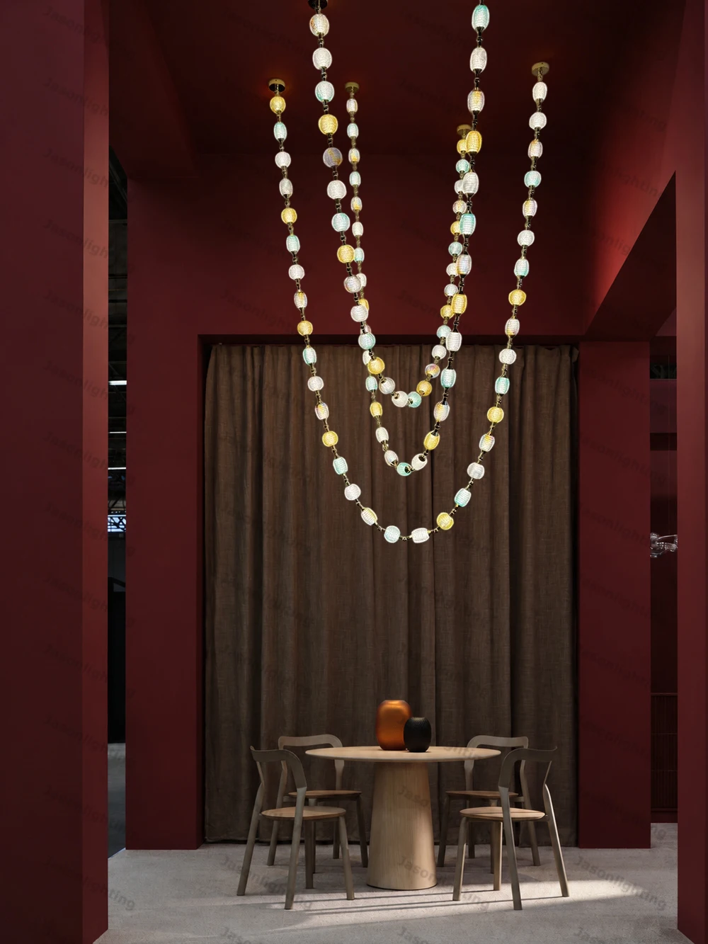 Colorized DIY Glass Long Strap High Ceiling Gold Chrome