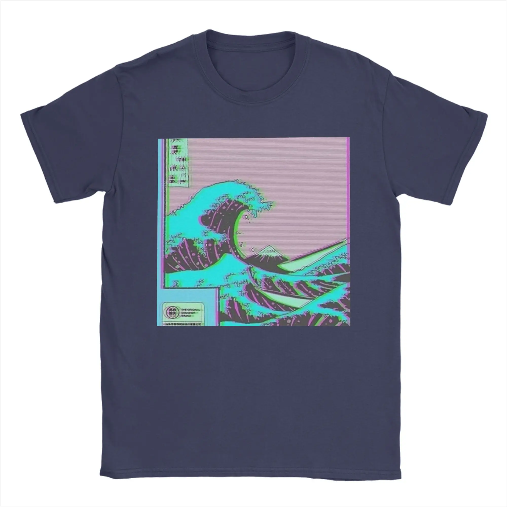 Camiseta The Great Wave off Vaporwave Kanagawa para homens e mulheres, 100% algodão, camisetas criativas, roupas de manga curta, tamanho grande