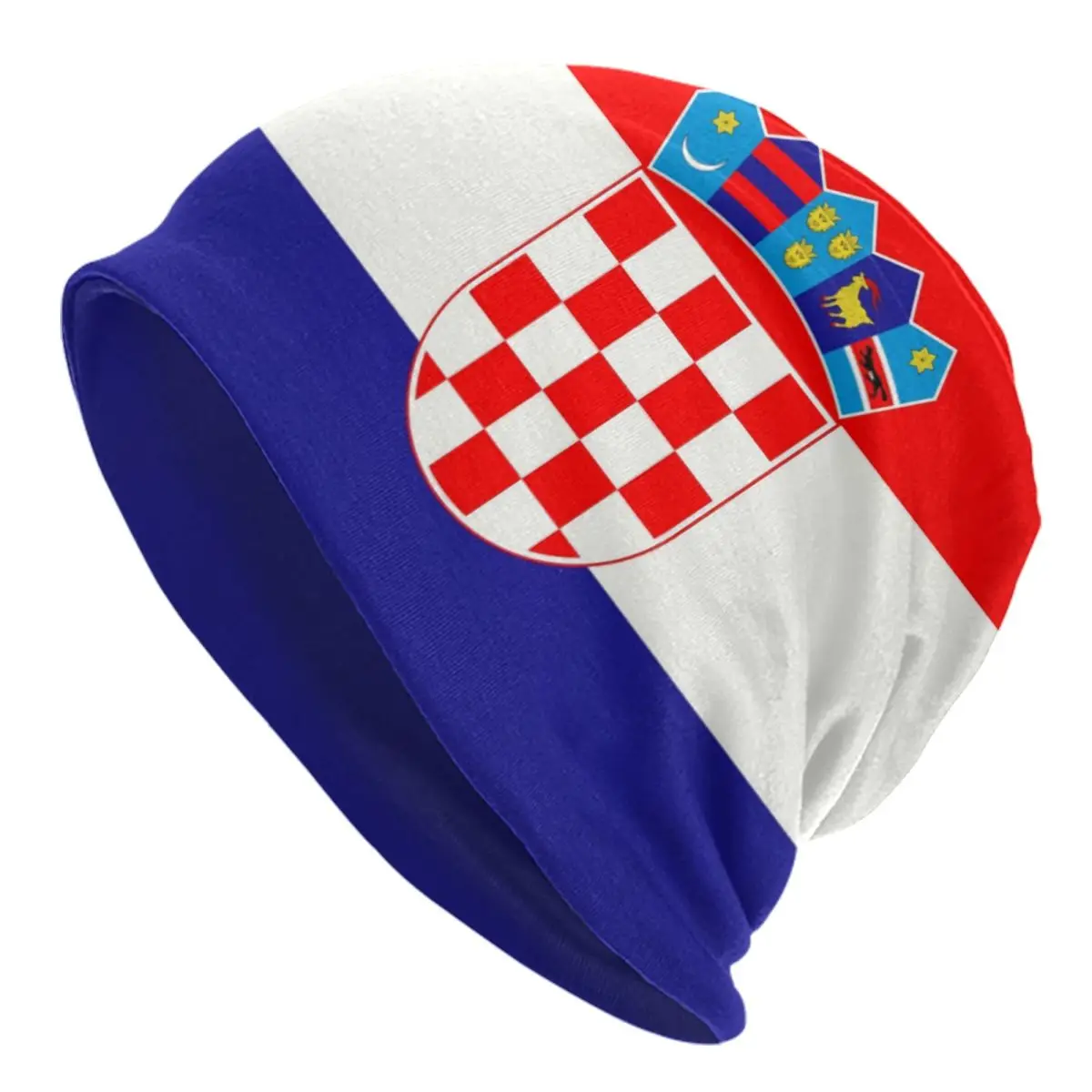 Flagge von Kroatien Schädel Mützen Mützen Männer Frauen Unisex Trend Winter warme Strick mütze Erwachsenen Motorhaube Hüte