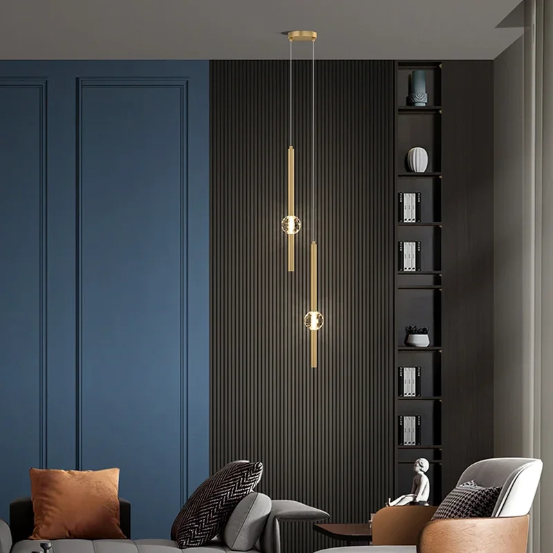 

2025 Nordic Bedroom Bedside Chandelier Simple Modern Home Light Luxury Living Room TV Background Wall Decor Creative Crystal Led