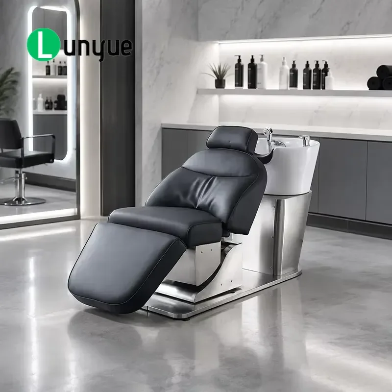 Luxury Electric Shampoo Bed Adjustable Height Rotation Angle For Beauty Spa Head Spa Barber Shop Hair Washing Furniture
