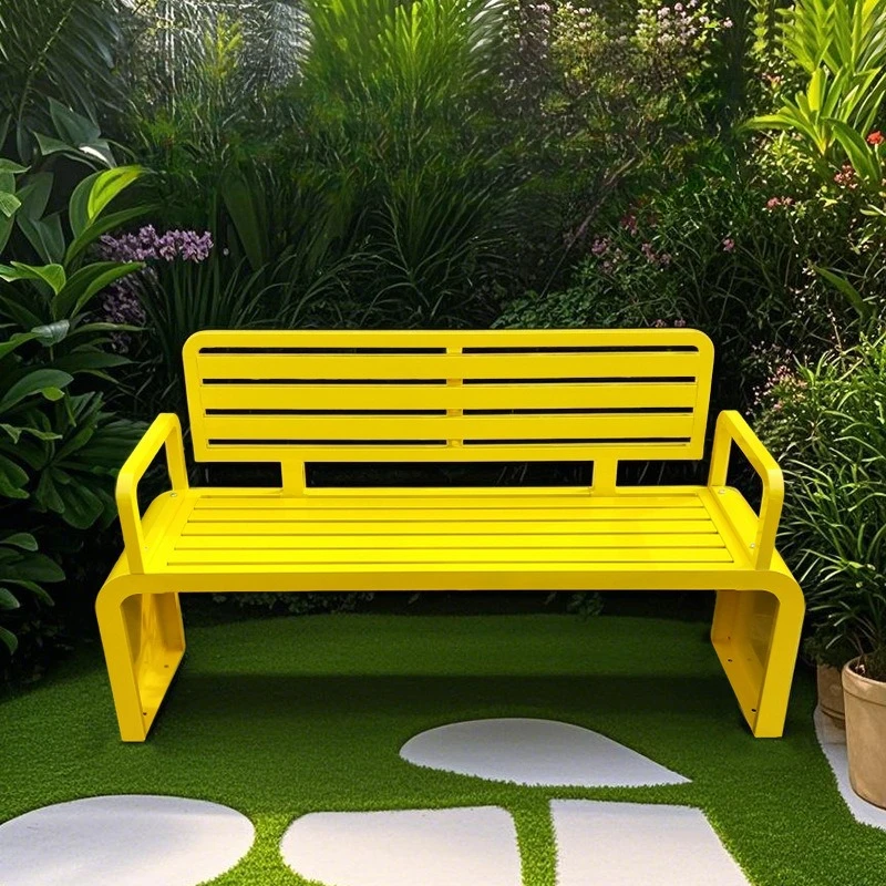 Outdoor benches, courtyard outdoor leisure chairs, outdoor parks, wrought iron benches with armrests