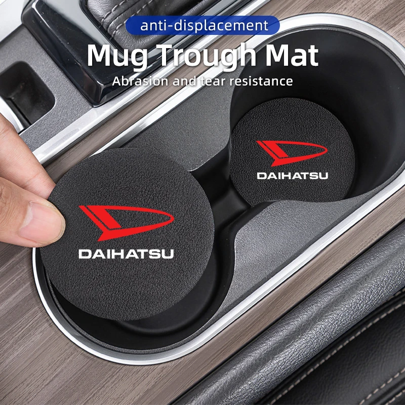 Car Coaster Carbon Mug Drinking Pad Cup Non-Slip Mat Accessories For Daihatsu Terios Sirion Mira Materia Rocky YRV Feroza C view 3
