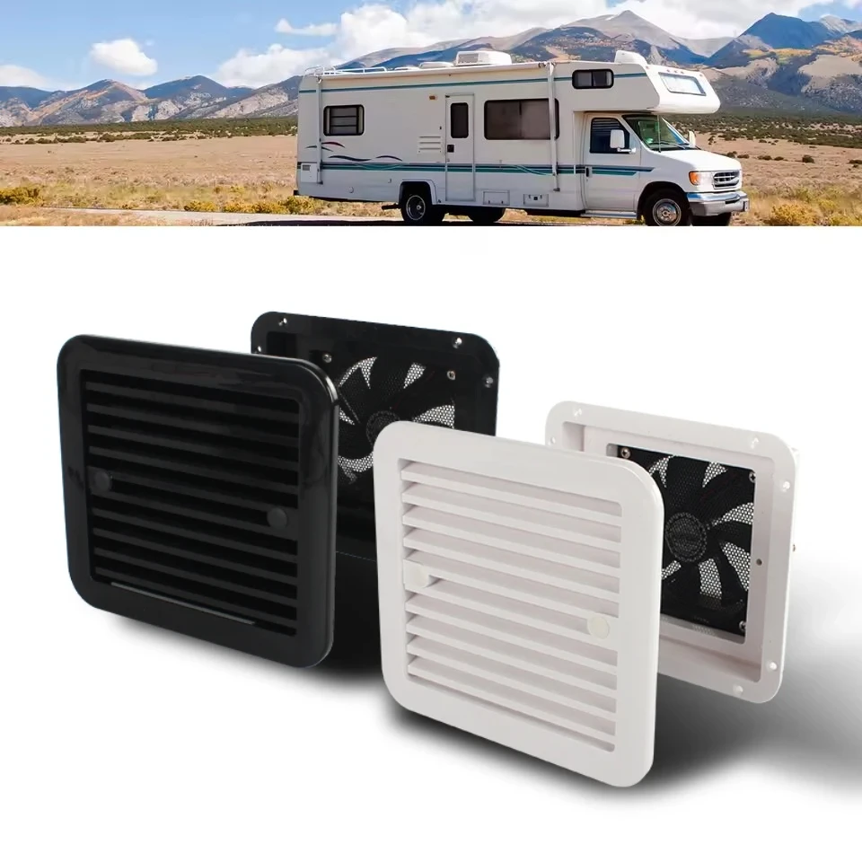 12V/24V Strong Low Noise Wind RV Vent with Fan Side Air Exhaust for Trailer Caravan Camper Automobile Waterproof Outlet
