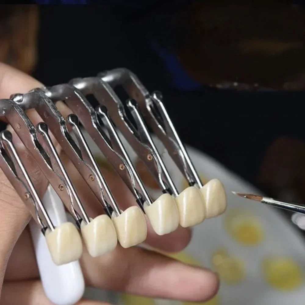 

1 шт., стоматологический шпон, фарфор, зажим для вставных зубов, кисть, ручка для остекления, временный держатель для короны, зажимы, инструменты для протезов, инструменты