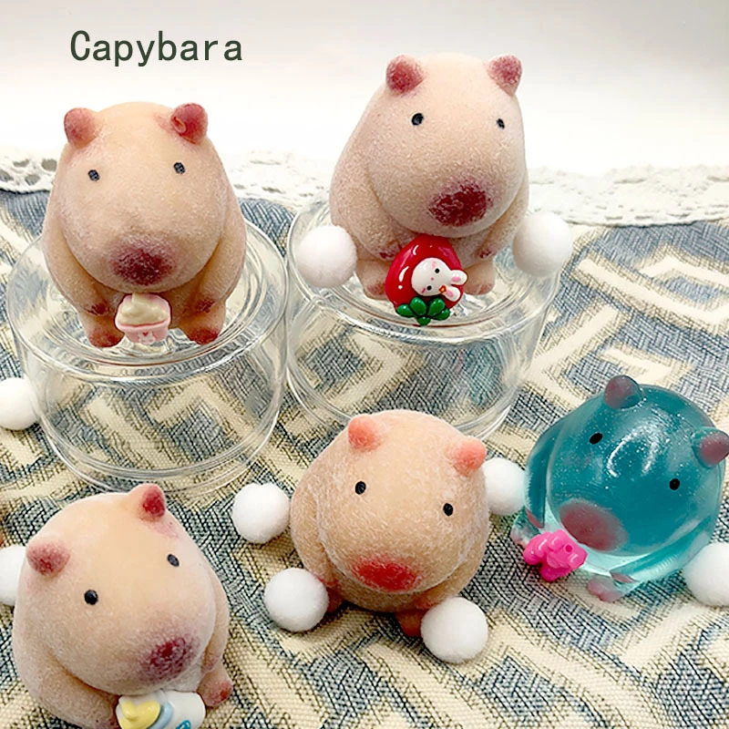 Adorável capivara lento rebote brinquedo engraçado pitada brinquedo adorável dos desenhos animados espremer alívio do estresse brinquedos desktop ornamento decorativo