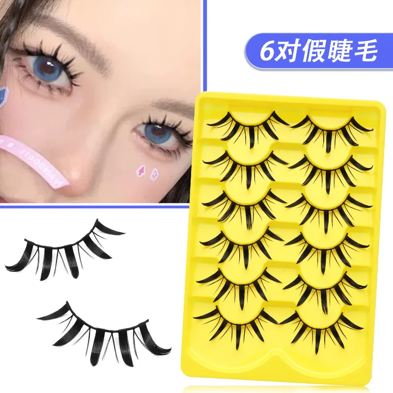

Fake eyelash factory provides stable cross-border direct supply of 6 pairs of color palettes for thick eyelashes