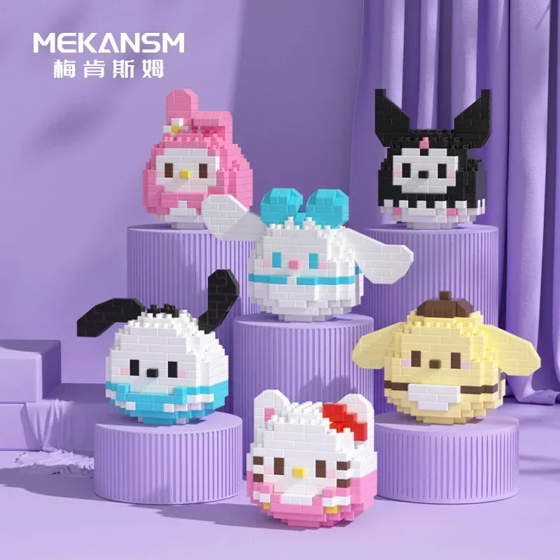 Bloques de construcción de Disney Stitch LinaBell Hello Kitty Sanrio, juguetes de montaje para niños, regalo de modelo, huevo de Damo, Figrues de