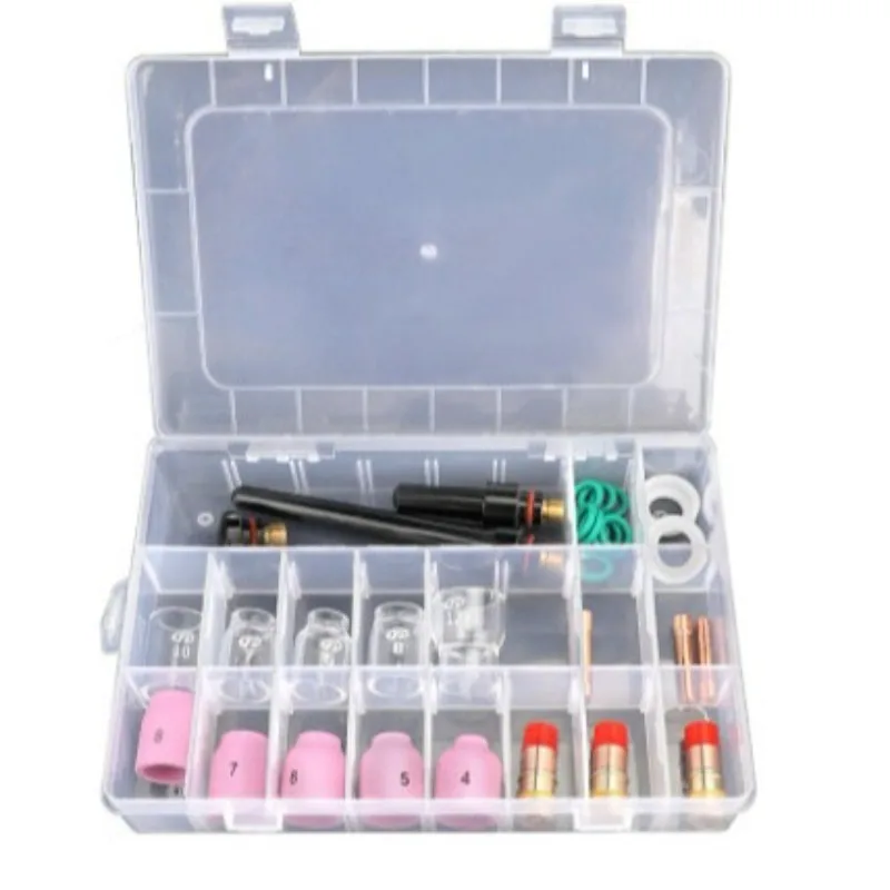 31Pcs TIG Welding Torch Accessories Kit Gas Lens Ceramic Nozzle Tungsten Collet Welding Consumables