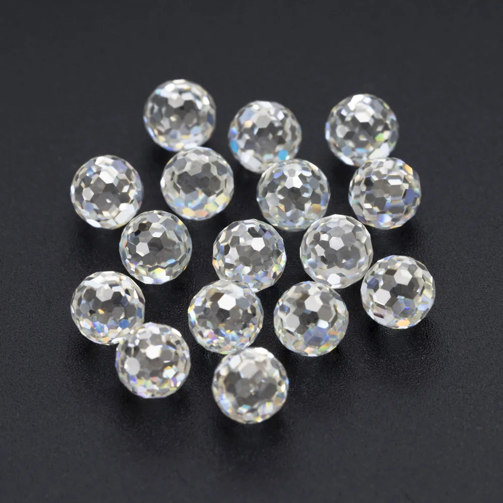 Wholesale White/D Color Moissanite Beads Stone 4.0mm-9.0mm DIY Hand Cut Moissanite Spherical Beads No Certificate Make Bracelet