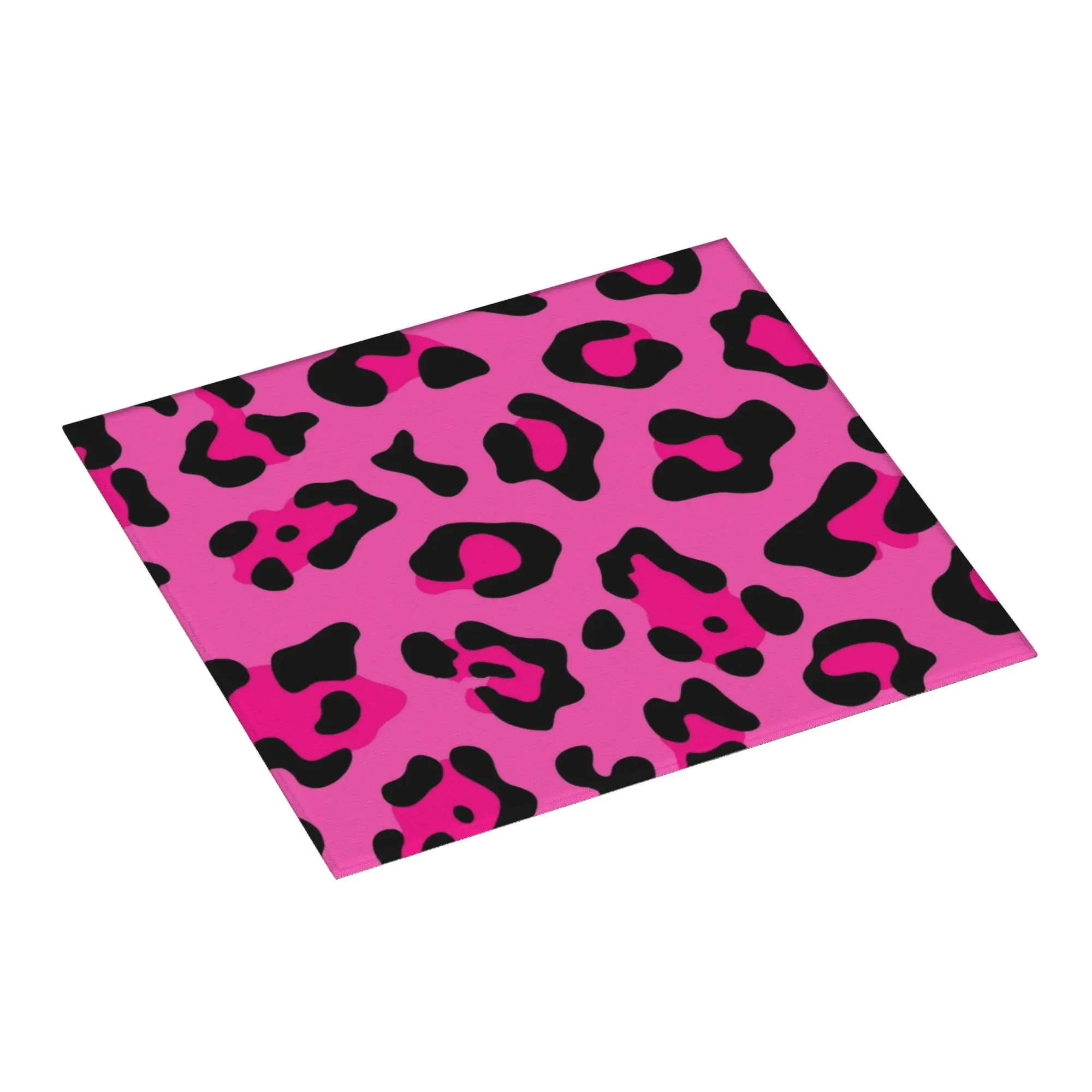Hot Pink Leopard Animal Cheetah Pattern Non Slip Kitchen Counter Protector Mat Barware Tableware Reusable Drying Mat For Kitchen