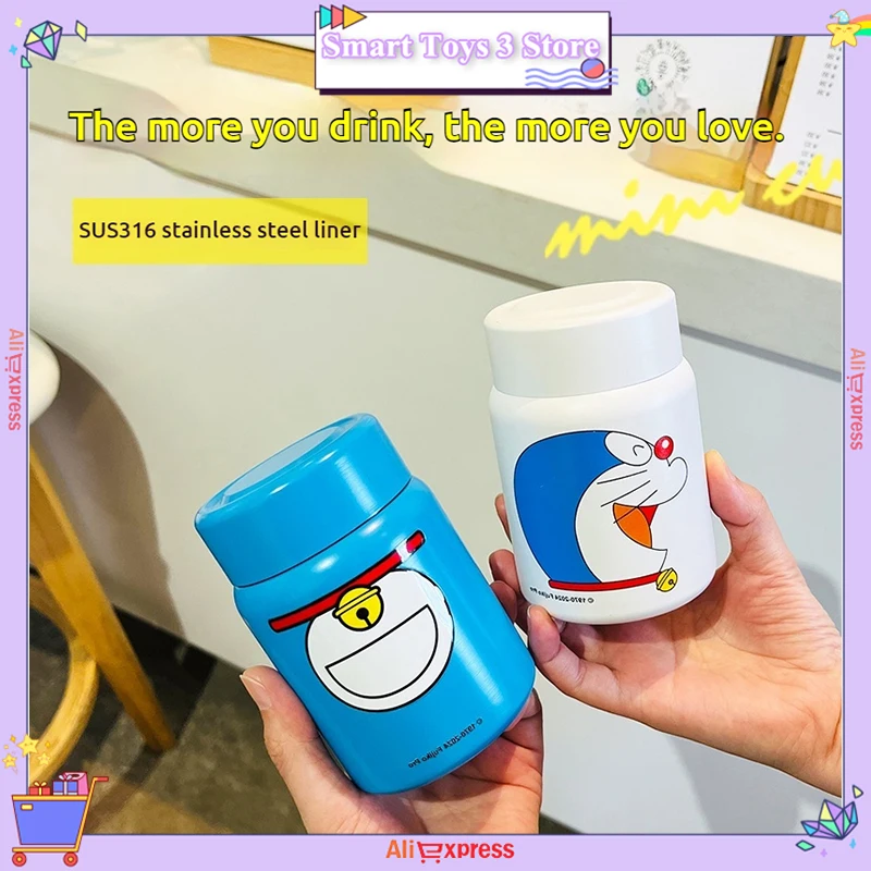 New Doraemon 316 Stainless Steel Mini Thermos Cup 200ml For Students Cute Cartoon Portable Coffee Cup Water Cup Anime Peripheral