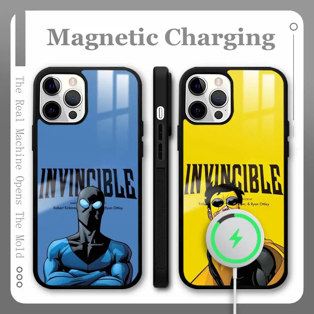 حافظة هاتف كارتون هيرو I لا تقهر MagSafe مغناطيسية لهاتف آيفون 16 15 14 13 12 11 Pro Plus Max شاحن لاسلكي صغير Funda #4
