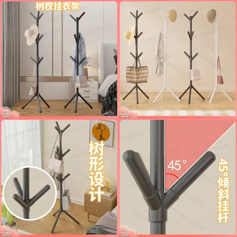 for Light Luxury Coat Rack Simple Floor Hanger Bedroom Single Pole Hat Stand