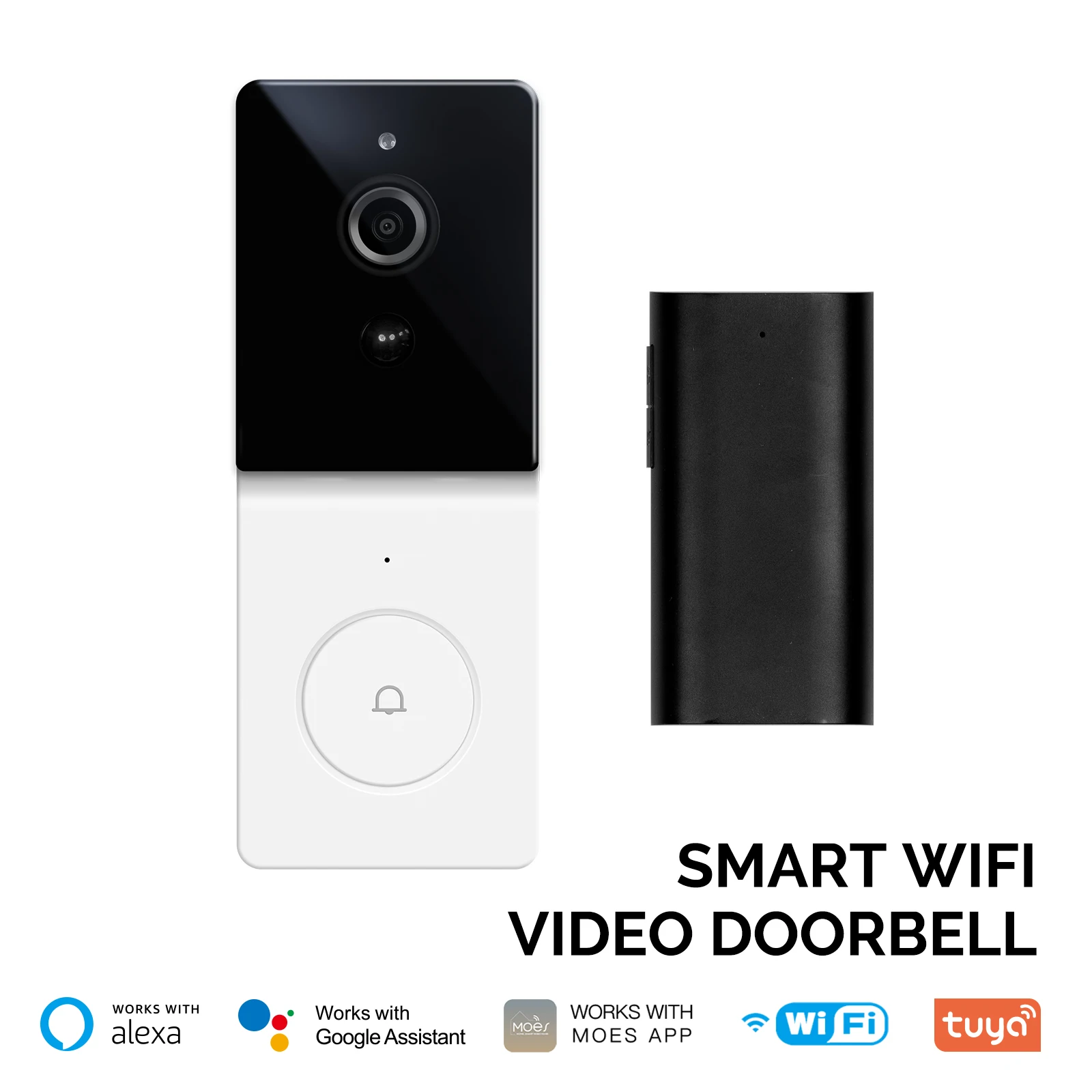 Tuya WiFi ビデオドアベルカメラ スマートホーム 双方向音声インターコム ナイトビジョン付き ワイヤレスセキュリティドアベルデバイス