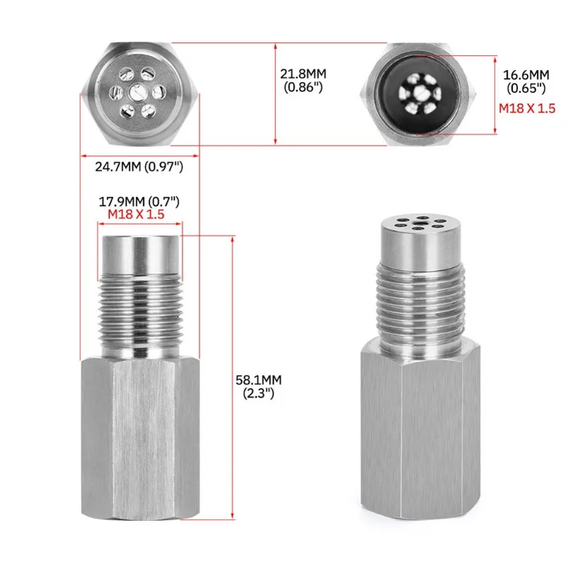 1 szt. Uniwersalna stal nierdzewna SS304 sprawdza lampkę silnika CEL mini katalizator O2 czujnik Adapter dystansowy m18x1. 5 rav4 2001 p0420