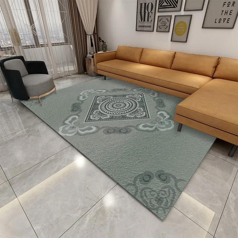 

Reese Velvet Carpet Rug Living Room Soft Central Medallion Radiance Chinese Style Auspicious Cloud Room Floor Decor Washable Mat