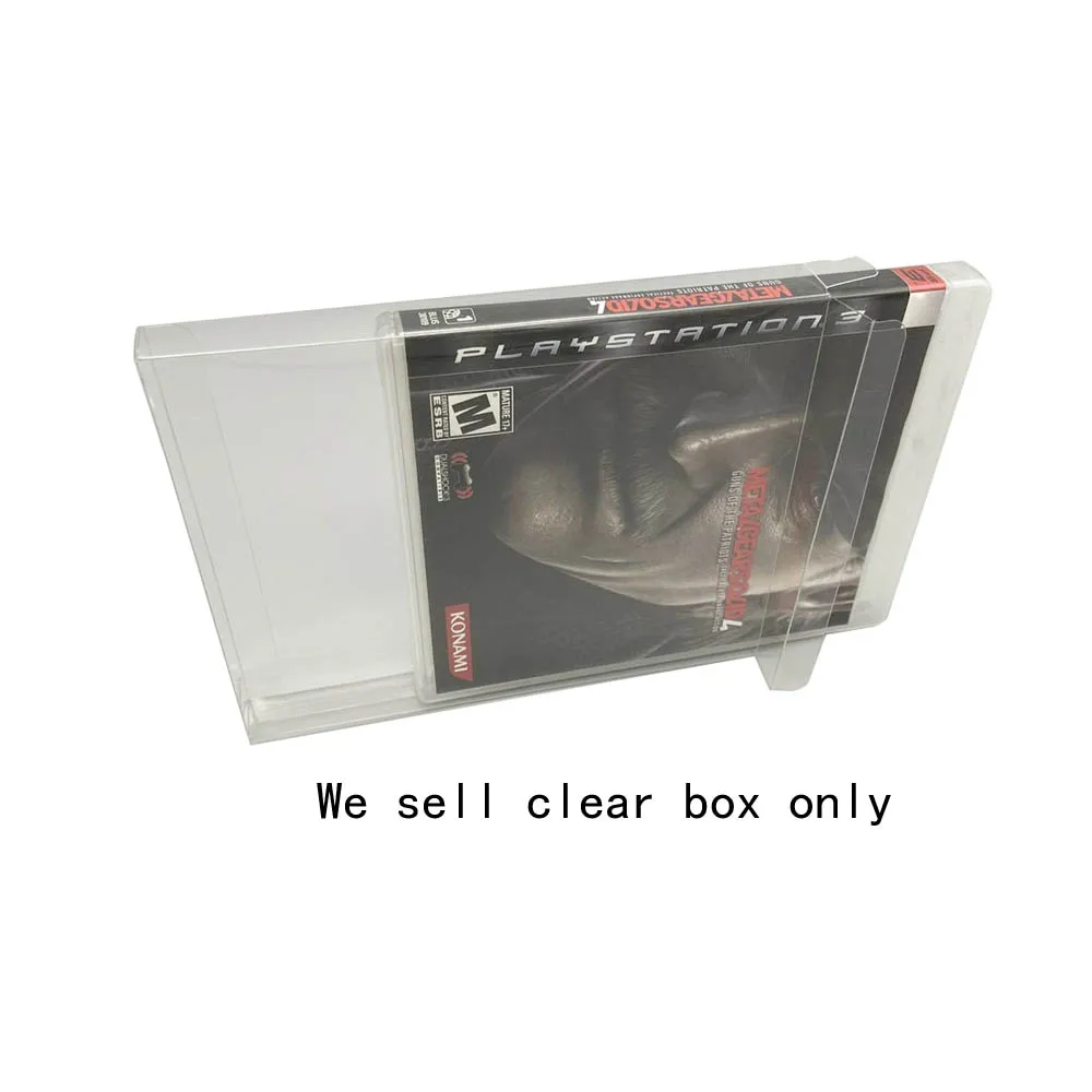 Transparent clear PET cover For PS3 game storage display box collect case